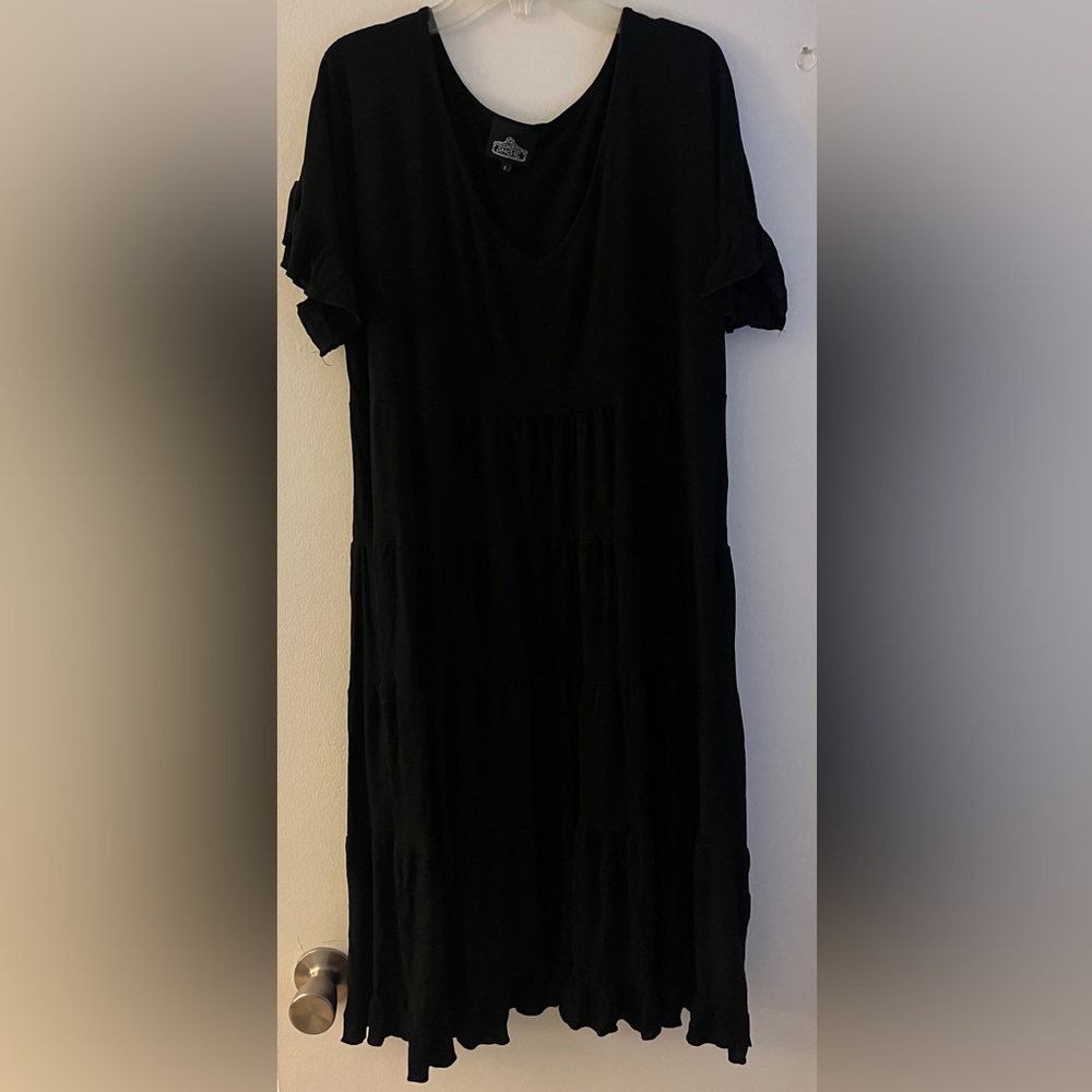 Simple, black T-shirt dress